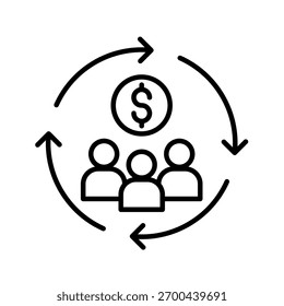 Ilustración vectorial de icono de esquema de socio