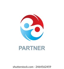Partner person colored logo design
