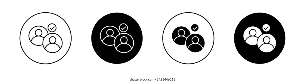 Partner Program Icon Set. Affiliate channel program Vector Symbol in Black Filled and Outlined Style. Business Referral concept Sign.