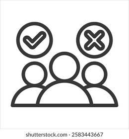 Partner Selection Outline Icon Vector Illustration