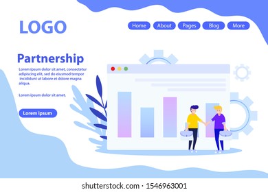 Partner vector banner. Vector illustration for web page, flyer, poster or advert.