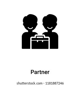 Partner icon  vector isolated on white background, logo concept of Partner  sign on transparent background, filled black symbol