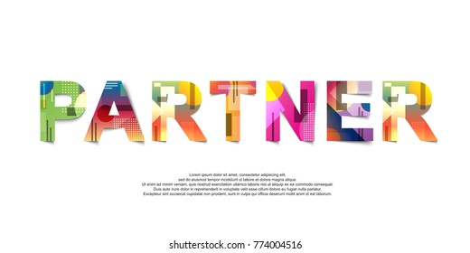 
Partner word creative design Concept . Modern Vector Illustration concept of word Partner 