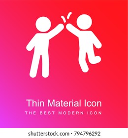 Partners Claping Hands red and pink gradient material white icon minimal design