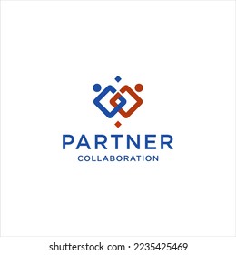 partners collaboration logo partnership human group vector