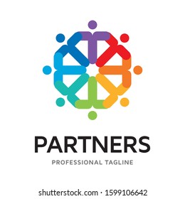 Partners Connect Icon Logo Template