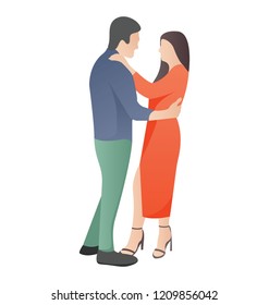 
Partners are doing couple dance 
