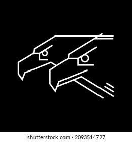 Partners icon Line icons depicting eagles and falcons for use in Finance and Business topics. A set of clean and sharp animal-themed line icons. Financial Markets, Investment, Business, Shares, Stocks