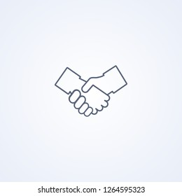 Partners, partnership, vector best gray line icon on white background , EPS 10