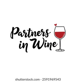 Partners in Wine Clipart Design