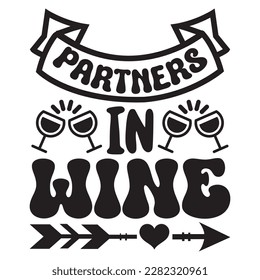 Archivo vectorial de diseño de camisetas de Partners In Wine