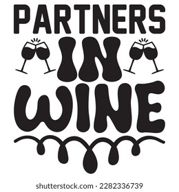 Archivo vectorial de diseño de camisetas de Partners In Wine