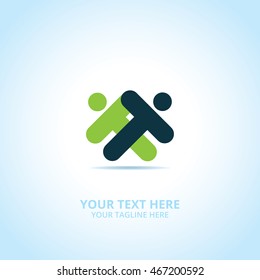 Partnership abstract emblem, design concept, logo, logotype element for template.