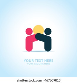 Partnership abstract emblem, design concept, logo, logotype element for template.