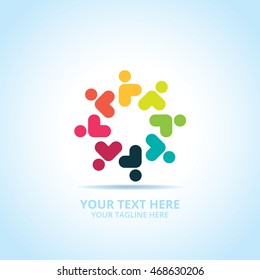 Partnership abstract emblem, design concept, logo, logotype element for template.