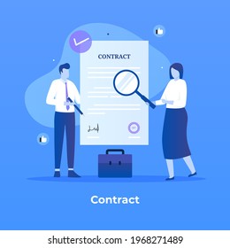 Partnership agreement contract illustration concept. Illustration for websites, landing pages, mobile applications, posters and banners.