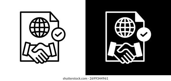 Ícone do Acordo de Parceria ilustração de vetor multiestilo