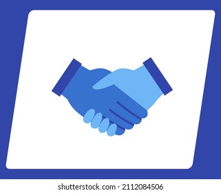 Partnership, agreement, negotiation, teamwork concept. Agreement at negotiations, shaking hands. Handshake icon isolated on white background. Handshake as symbol of closing deal during meeting