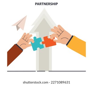 Partnership. Agreement on collaboration and teamwork. Office characters cooperation for additional business development. Idea of successful coworking. Flat vector illustration
