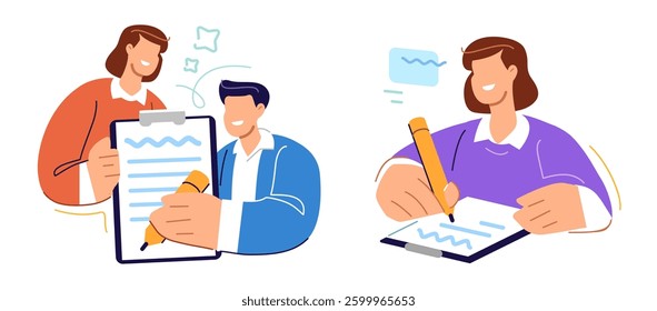 Partnership agreement, signing contract. Businessman makes successful deal. Business concept