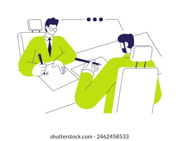 Partnership agreements abstract concept vector illustration. Partners sign cooperation documents, business documents, negotiation process, corporate paperwork, company contract abstract metaphor.