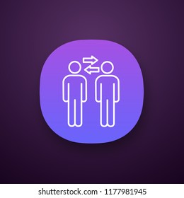 Partnership app icon. UI/UX user interface. Partners, companions. Colleagues interaction. Teamwork. Web or mobile application. Vector isolated illustration