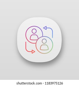 Partnership app icon. UI/UX user interface. Partners, companions. Colleagues interaction. Teamwork. Web or mobile application. Vector isolated illustration