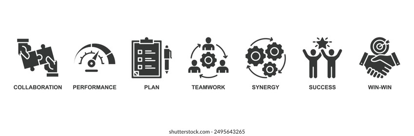 Partnerschafts-Banner Web-Symbol, Vektorgrafik-Konzept mit Symbol