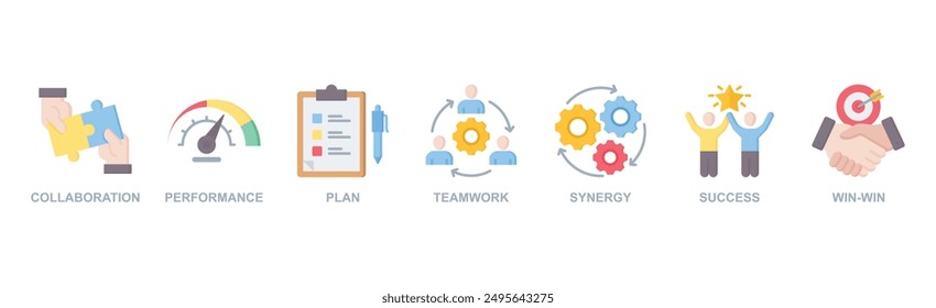 Partnership banner web icon vector illustration concept with icon
