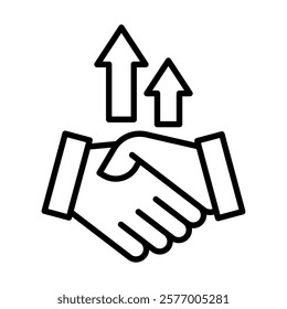 Partnership Building icon line vector illustration