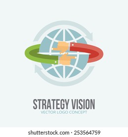 Partnership and business concept logo. Flat design style. Logotype
