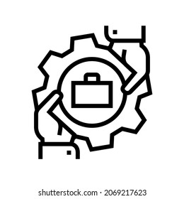 partnership business line icon vector. partnership business sign. isolated contour symbol black illustration