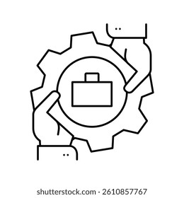 partnership business line icon vector. partnership business sign. isolated contour symbol black illustration