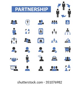 partnership, business, partner, team, management, community, workforce, human resources, user, leader, social media, global communication, person, meeting, discussion, employee icons, signs set
