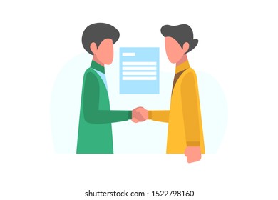 partnership business. project deal concept vector illustration concept for web landing page template, banner, flyer and presentation