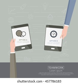 Partnership business vector with icon