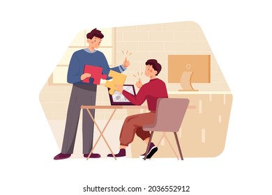 Partnership businessman, success cooperation and teamwork Illustration concept. Flat illustration isolated on white background.