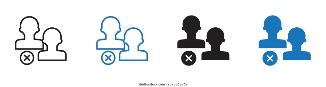 Partnership cancel icon Flat line symbol