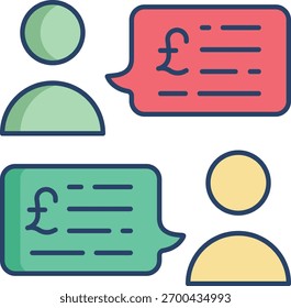 partnership chat linear color icon design