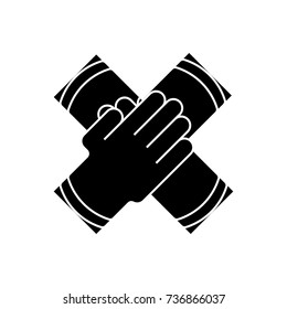 partnership collaboration icon, vector illustration, black sign on isolated background