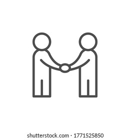 Partnership and collaboration line outline icon