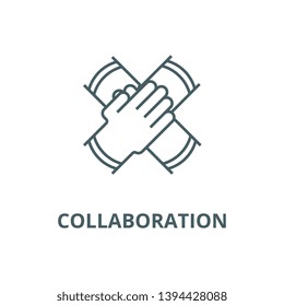 Partnership collaboration vector line icon, linear concept, outline sign, symbol