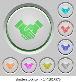 Partnership color icons on sunk push buttons