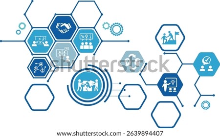 Partnership concept. Chart with keywords and icons. Strategic Partnership. vector illustration EPS 10