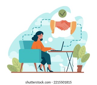 Partnership concept. Collaboration and teamwork. Office characters cooperation for additional business development. Idea of successful coworking. Flat vector illustration