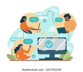 Partnership concept. Collaboration and teamwork. Office characters cooperation for additional business development. Idea of successful coworking. Flat vector illustration