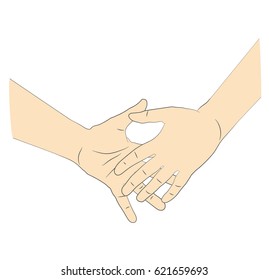 Partnership concept. compliance handshake. Vector illustration