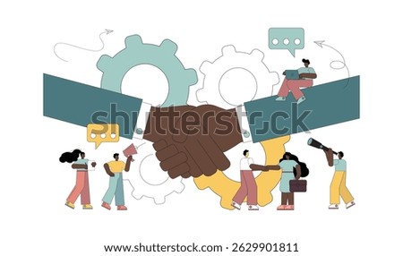 Partnership concept. Handshake. Maintenance of the contract