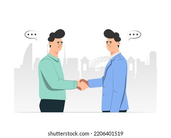 Partnership Concept Illustration. Cartoon Flat Vector Illustration Isolated On A White Background