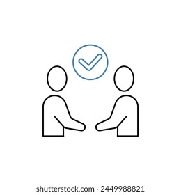 icono de línea de concepto de asociación. Ilustración de elementos simples. Diseño de símbolos de esquema de concepto de asociación.